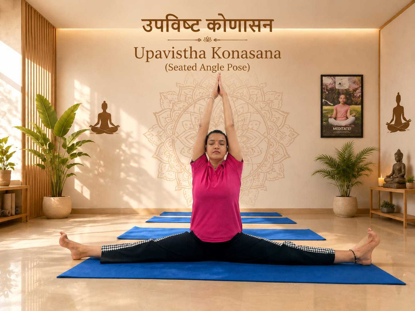 Woman gently stretching in a restorative yoga pose during postpartum recovery